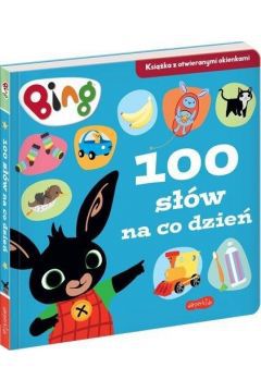 100 słów na co dzień to idealny prezent dla 2-latka. Bing i przyjaciele poznają nazwy otaczających ich rzeczy.

Czy znacie Binga? Tak! To mały, sympatyczny króliczek z popularnej kreskówki. Uwielbiają go przede wszystkim dzieci w wieku około 2-3 lat. Bing i jego przyjaciele przeżywają najrozmaitsze przygody. Możecie nie tylko śledzić je na ekranach, ale także i o nich poczytać. Tym razem mamy coś dla najmłodszych wielbicieli Binga, Suli i innych.

100 słów na co dzień to idealna propozycja dla 2-latków. Pies, kot, kwiatek, okno, łyżka, drzwi: to słowa, które oznaczają podstawowe obiekty otaczającego nas świata. Każdego dnia dziecko uczy się czegoś nowego na temat swojego otoczenia. Poznaje nowe słowa, uczy się nazywać przedmioty, zwierzęta, rośliny i wszystko to, z czym styka się na każdym kroku. Rozpoznawanie tych obiektów na obrazkach i nazywanie ich to doskonała zabawa, zwłaszcza gdy w zabawie tej towarzyszy nam Bing i jego przyjaciele!