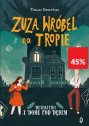 „Mam na imię Zuza, Zuza Wróbel i jestem detektywką. No dobrze, może formalnie jeszcze nią nie jestem, ale jestem pewna, że nią zostanę w najbliższej przyszłości. Któż inny nadawałby się do tej roli bardziej, niż ja?” Skąd u Zuzy taka pewność siebie? Otóż jest bratanicą Antoniego Wróbla, słynnego komisarza policji. A ponieważ kłopoty zawsze ją szukają, w pierwszą aferę pakuje się niemal zaraz po przyjeździe do stolicy. Kiedy w tajemniczych okolicznościach zostaje porwany nauczyciel matematyki, Zuza postanawia dowiedzieć się, kto za tym stoi. Do swojego planu włącza koleżankę Ankę Sikorę, gazeciarza Franka i jego kumpli, a także (niechętnie) gimnazjalistę Tadeusza z Domu pod Dębem. Trop prowadzi do matematyków pracujących nad złamaniem Enigmy – niemieckiej maszyny szyfrującej. Kłopoty czekają Zuzę niemal na każdym warszawskim skrzyżowaniu. Do tego musi prowadzić sprawę w tajemnicy przed wujostwem.