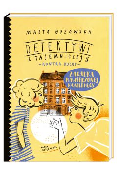 Anka, Piotrek i Jaga mieli dotąd wiele niesamowitych przygód (na przykład zaglądali do grobu wampira). Teraz będą jednak badać wyłącznie zjawiska nadprzyrodzone. Ten pomysł podsuwa im Lidka, która uczy się w klasie dziennikarskiej i ma za zadanie napisać serię artykułów z miejsc, w których straszy.

Po niezwykłych zdarzeniach w ruinach zamczyska Ogrodzieniec kolejny dzień wakacji zapowiada się... dość nudno. Bo czego można oczekiwać po odwiedzinach z zupą u chorej cioci? Ale zaraz po przestąpieniu progu starej warszawskiej kamienicy Anka, Piotrek i Jaga dowiadują się, że jest tu duch? i że pisze po ścianach czymś czerwonym - bardzo podobnym do krwi!

Detektywi z Tajemniczej 5 oraz Detektywi z Tajemniczej 5 kontra duchy zostali wymyśleni na wyraźne życzenie dzieci Marty Guzowskiej - dotąd autorki powieści kryminalnych dla dorosłych. Znakiem rozpoznawczym obu serii o śledztwach Anki i Piotrka są: przygodowa fabuła, elementy wiedzy o historii i historii sztuki, a także interaktywna forma, gdyż każdy tom wymaga od czytelnika logicznego myślenia i rozwiązywania zagadek.