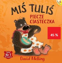 Kipiące radością, kuszące cudownymi zapachami i smakami, zaskakujące kulinarne przygody rozczulającego Misia o wielkim sercu i jego przyjaciół. I zachęta dla dziecka do spróbowania czegoś nowego.
MISIA TULISIA KOCHAJĄ DZIECI W 30 KRAJACH!
Miś Tuliś to współczesna klasyka! Guardian.
Miś Tuliś uwielbia pyszne miodowe ciasteczka, ale nagle jego miodek znika Czy Tuliś da się przekonać owcom i spróbuje czegoś innego i nowego: jagód, marchewek czy orzechów? A może nawet to polubi?