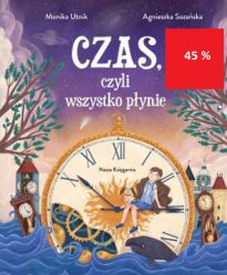 Co to jest czas? Dlaczego raz płynie szybciej, a raz wolniej? Kim są złodzieje czasu? Czy dzień i rok na innych planetach trwa tyle samo, ile na Ziemi? Poza odpowiedziami na te pytania będzie można przeczytać w książce o strefach czasowych, slow life, najdłużej żyjących ludziach, pierwszych zegarach, punktualnych i spóźnialskich, pracy zegarmistrza, podróżach w czasie, tykających wieżach, a nawet o futurologii oraz wielu innych tematach związanych z czasem.

Monika Utnik - absolwentka polonistyki i italianistyki Uniwersytetu Warszawskiego, dziennikarka, wieloletnia redaktorka magazynów wnętrzarskich. Zadebiutowała książką dla dzieci Mamma mia. Włochy dla dociekliwych. Lubi włoski design i malarstwo trecenta. W mieszkańcach Italii najbardziej docenia ich miłość do życia. Wolne chwile spędza w ukochanym domu na wsi.