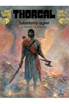 Szkarłatny ogień to kolejny tom przygód Thorgala, w którym główny bohater stara się ocalić młodszego syna Aniela porwanego przez Czerwonych Magów. Wikingowi udaje się wreszcie dotrzeć do legendarnego Bag Dadhu, ale czarownicy przenoszą już w ciało chłopca duszę wielkiego mistrza swojego bractwa - Kahilima. Thorgal zostaje schwytany i uwięziony, na szczęście jednak ma w mieście cennych sprzymierzeńców. Sprzyjającą okolicznością jest również zamieszanie związane z dotarciem pod mury Bag Dadhu armii krzyżowców cesarza Magnusa. O pomoc poprosił kalif zaniepokojony działaniami Czerwonych Magów. Kto ocali wielkie miasto? Wśród ludności rozchodzi się wieść, że mógłby to uczynić Aniel, który dysponuje nadnaturalną mocą. Niektórzy z kolei twierdzą, że młodziutki prorok mógłby ściągnąć na wszystkich zagładę. Kto ma rację? I co w tej sytuacji powinien uczynić Thorgal?