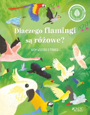 Czy jesteście ciekawi, dlaczego flamingi są różowe, czemu sowy nie śpią w nocy i jak to się dzieje, że klucz gęsi pokonujący długie dystanse nie gubi się po drodze? Jeśli chcecie wiedzieć wszystko o ptakach, a w dodatku jesteście fanami kolorowych ilustracji i poszukiwaczami przygód, koniecznie zajrzyjcie do tej 48-stronicowej książki, która zabierze was do fascynującego świata przyrody i odkryje przed wami niejedną pierzastą tajemnicę. Książki z serii „Akademia Małego Przyrodnika” zapraszają wszystkie dzieci (5+) wraz z rodzicami i nauczycielami na niezwykłą wyprawę – pełną wiedzy i radości – do świata roślin i zwierząt. Z 4 barwnych tomików nasi czytelnicy dowiedzą się m.in., dlaczego flamingi są różowe, ile kropek ma biedronka, po co zebrom paski a sosnom igły. Ponadto przekonają się, jak w prosty sposób zbudować ministaw, karmnik dla ptaków czy hotel dla owadów. Ta seria to gwarancja dobrej zabawy i kopalnia ciekawostek o przyrodzie!