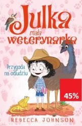 Edukacyjna seria o przygodach Julki, która pomagając mamie weterynarce, zdobywa wiedzę o zwyczajach wielu gatunków zwierząt. ?Cześć! Jestem Julka. Mam dziesięć lat. I jestem już prawie weterynarką! Moja mama leczy zwierzęta, a ja przyglądam się jej pracy i często w niej pomagam. Obie z moją najlepszą przyjaciółką, Chelsea, kochamy zwierzęta?. W środkowej, odludnej części Australii, gdzie mieszkają moi dziadkowie, jest gorąco i sucho. Zastanawiam się, jakie zwierzątka tam spotkamy? Na pewno będzie tam mój kuzyn, Jarrod... Mam dziwne wrażenie, że on mnie nie lubi i ? co gorsza ? chyba nie lubi zwierząt! Być może uda mi się go przekonać, by zmienił zdanie...