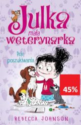 Edukacyjna seria o przygodach Julki, która pomagając mamie weterynarce, zdobywa wiedzę o zwyczajach wielu gatunków zwierząt. Cześć! Jestem Julka. Mam dziesięć lat. I jestem już prawie weterynarką! Moja mama leczy zwierzęta, a ja przyglądam się jej pracy i często w niej pomagam. Obie z moją najlepszą przyjaciółką, Chelsea, kochamy zwierzęta. Ostatniej nocy była wielka burza i zaginęło kilka piesków. Jeden z nich pokazał się w moim oknie (chyba musiał wiedzieć, że jestem prawie-weterynarką). Na szczęście razem z Chelsea i mamą pomagamy w schronisku dla psów.