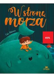 Mały Tim czuje się wyjątkowo samotny. Chłopiec marzy o tym, aby mieć przyjaciela, ale dzieci w szkole nie zwracają na niego uwagi. Pewnego dnia Tim spotyka Sama. Natychmiast zostają przyjaciółmi, a Tim obiecuje pomóc Samowi w dość trudnej sytuacji. Historia ta byłaby niezwykle prosta, gdyby nie jeden fakt. Sam to wieloryb, który utknął na brzegu między budynkami… W stronę morza autorstwa Cale’a Atkinsona to prawdziwy wydawniczy skarb. Poruszająca historia o nietypowej przyjaźni idealnie współgra z fantastycznymi ilustracjami i uszlachetnieniami na oprawie, które pozwalają czytelnikowi wczuć się w deszczową aurę otulającą tę opowieść.