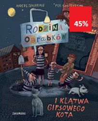 Członkowie rodziny Obrabków bardzo lubią zabierać cudze rzeczy. Po prostu nie potrafią się powstrzymać. W każdym razie tata Zbiro, mama Cela i Elka. Za to Ture lubi robić tylko to, co dozwolone, i nie bierze niczego bez płacenia. Rodzice i siostra trochę się o niego martwią. Co z tego chłopaka wyrośnie? Ture i Elka, zupełnie niechcący, rozbijają gipsową figurkę kota w sklepie ze starociami. Zaraz potem zaczynają się dziać bardzo dziwne rzeczy. Mama Cela jest przerażona. Czyżby na rodzinę Obrabków spadła ta sama klątwa, która przed laty dotknęła ich przodka Kradzisława? Jeśli tak, to ich złodziejska przyszłość stoi pod znakiem zapytania