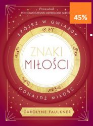 PRZEWODNIK PO NOWOCZESNEJ ASTROLOGII MIŁOŚCI
 
MIŁOŚĆ jest zapisana w gwiazdach, ale ZWIĄZEK to kwestia decyzji. Carolyne Faulkner, autorka bestsellerowych „Znaków”, w swojej nowej książce pokazuje, jak dzięki gwiazdom odnaleźć miłość swojego życia i zbudować z nią trwałą relację.
 
Udowadnia, że nie ma czegoś takiego jak niekompatybilność znaków zodiaku i podpowiada nie tylko, jak znaleźć tę właściwą osobę, lecz także jak samemu stać się tą właściwą osobą. W „Znakach miłości” autorka obala mity i astrouprzedzenia, którymi kierujemy się podczas randkowania oraz oferuje skuteczne rady, jak stworzyć trwałą relację z każdym znakiem zodiaku.