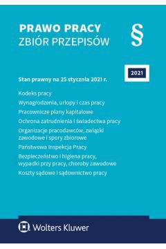 Stan prawny na 25 stycznia 2021 r.
Uwzględnia zmiany wchodzące w życie z dniem:
KODEKS PRACY:
- 1 grudnia 2020 r. ? ustawa z 6 grudnia 2018 r. o zmianie niektórych ustaw w celu poprawy skuteczności egzekucji świadczeń alimentacyjnych (Dz.U. poz. 2432)
USTAWA O MINIMALNYM WYNAGRODZENIU ZA PRACĘ:
- 10 grudnia 2020 r. ? obwieszczenie Marszałka Sejmu Rzeczypospolitej Polskiej z 13 listopada 2020 r. w sprawie ogłoszenia jednolitego tekstu ustawy o minimalnym wynagrodzeniu za pracę (Dz.U. poz. 2207)
ROZPORZĄDZENIE W SPRAWIE WYSOKOŚCI MINIMALNEGO WYNAGRODZENIA:
- 1 stycznia 2021 r. ? rozporządzenie Rady Ministrów z 15 września 2020 r. w sprawie wysokości minimalnego wynagrodzenia za pracę oraz wysokości minimalnej stawki godzinowej w 2021 r. (Dz.U. poz. 1596)
USTAWA O ŚWIADCZENIACH PIENIĘŻNYCH Z UBEZPIECZENIA SPOŁECZNEGO W RAZIE CHOROBY I MACIERZYŃSTWA:
- 29 listopada 2020 r. ? ustawa z 28 października 2020 r. o zmianie niektórych ustaw w związku z przeciwdziałaniem sytuacjom kryzysowym związanym z wystąpieniem COVID-19 (Dz.U. poz. 2112 ze zm.)
- 1 lipca 2021 r. ? ustawa z 18 listopada 2020 r. o doręczeniach elektronicznych (Dz.U. poz. 2320 ze zm.)
USTAWA KSZTAŁTOWANIU WYNAGRODZEŃ W PAŃSTWOWEJ SFERZE BUDŻETOWEJ ORAZ O ZMIANIE NIEKTÓRYCH USTAW:
- 28 września 2020 r. ? obwieszczenie Marszałka Sejmu Rzeczypospolitej Polskiej z 16 września 2020 r. w sprawie ogłoszenia jednolitego tekstu ustawy o kształtowaniu wynagrodzeń w państwowej sferze budżetowej oraz o zmianie niektórych ustaw (Dz.U. poz. 1658)
USTAWA O DNIACH WOLNYCH OD PRACY:
- 2 listopada 2020 r. ? obwieszczenie Marszałka Sejmu Rzeczypospolitej Polskiej z 27 października 2020 r. w sprawie ogłoszenia jednolitego tekstu ustawy o dniach wolnych od pracy (Dz.U. poz. 1920)
USTAWA O PRACOWNICZYCH PLANACH KAPITAŁOWYCH: