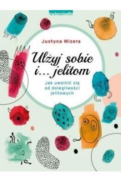 Książka Ulżyj sobie i... jelitom. Jak uwolnić się od dolegliwości jelitowych jest pozycją obowiązkową zarówno dla osób zmagających się z tym problemem, jak i tych, którzy chcą po prostu zgłębiać wiedzę na ten temat. Rewolucyjne i proste podejście ułatwia pochłanianie informacji oraz zachęca czytelników do zmiany życia. Nie pożałujesz - ulżyj sobie i swoim jelitom!

Książka pomaga usystematyzować wiedzę o wszelkich dietach stosowanych na problemy jelitowe oraz choroby. Zawiera również przydatne informacje, które mogą zmienić Twoje podejście do życia. Nie zabraknie niezbędnych przepisów oraz porad. Dowiesz się także tego, czym jest mikrobiom, co pomaga, a co szkodzi Twoim jelitom, jakie najważniejsze badania diagnostyczne należy wykonać, jakie są najbardziej charakterystyczne objawy, dolegliwości i choroby jelitowe oraz jak odbudować mikroflorę jelitową. Multum przydatnej wiedzy przedstawionej w lekki i przejrzysty sposób.