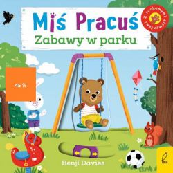 Miś Pracuś bawi się w parku. Poznaj ulubione zabawy Misia i dołącz do niego, czytając wesołą książeczkę z wysuwanymi elementami. Książeczka składa się z ośmiu, sztywnych stron w twardej okładce. Poznawaj świat z Misiem Pracusiem!