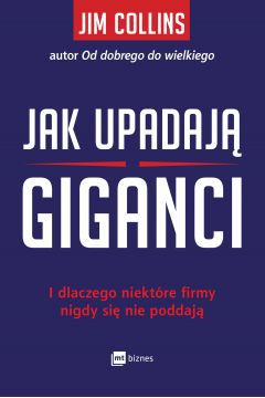 Upadku można uniknąć. Upadek można przewidzieć. Upadkowi można zapobiec.

Obserwując ponury krajobraz usiany zgliszczami niegdyś wielkich, a dziś upadłych przedsiębiorstw Jim Collins zaczyna się zastanawiać: Jak to się dzieje, że giganci upadają? Czy upadek można przewidzieć i czy można go uniknąć? Jak nisko musi upaść firma, żeby znaleźć się na drodze prowadzącej nieuchronnie do katastrofy? W jaki sposób może zmienić kurs, na którym się znajduje?

W książce ?Jak upadają giganci? Collins szuka odpowiedzi na te pytania, dając przywódcom firm opartą na solidnych podstawach nadzieję, że mogą się nauczyć zapobiegać upadkom i odwracać niekorzystny bieg zdarzeń. W czasie projektu badawczego realizowanego przez cztery lata Collins odkrył pięć etapów zbliżania się do upadku:

Etap pierwszy: Pycha będąca wynikiem sukcesu.

Etap drugi: Chaotyczne sięganie po więcej.

Etap trzeci: Negowanie ryzyka i zagrożenia.

Etap czwarty: Rozpaczliwe szukanie ratunku.

Etap piąty: Odejście w niebyt lub nieistotność.

Dzięki zrozumieniu poszczególnych etapów liderzy firm mogą znacznie ograniczyć ryzyko upadku na samo dno.

Wybitne firmy potrafią się podnieść nawet po najdotkliwszym upadku.

Każda instytucja bez względu na jej wielkość jest narażona na upadek. W przyrodzie nie ma żadnego prawa mówiącego o tym, że najsilniejsi będą tkwili na szczycie w nieskończoność. Każdy może upaść i nieuchronnie do tego dojdzie. Z badań prowadzonych przez Collinsa wynika jednak, że niektóre firmy nawet po osiągnięciu etapu czwartego potrafią się odrodzić, a w pewnych przypadkach stać się nawet silniejsze niż przedtem.