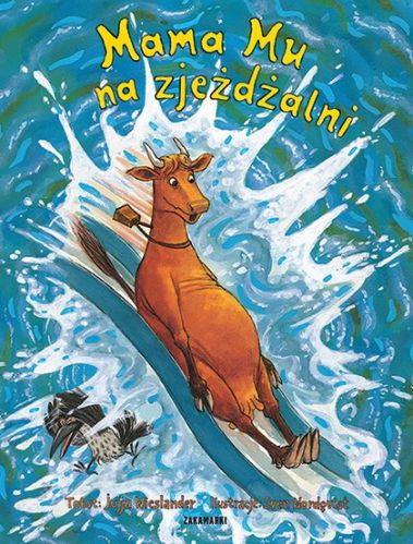 Co tym razem wymyśliła Mama Mu? Zapragnęła zjechać do wody ze zjeżdżalni! Oczywiście najpierw obserwowała dzieci i ich wesołą zabawę nad jeziorem… Jak myślicie, co na to Pan Wrona?