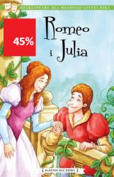 Romeo i Julia Shakespeare\'a to jedna z najpopularniejszych tragedii romantycznych wszech czasów. Opowiada tragiczną historię nieszczęśliwych kochanków, Romea i Julii. Opowieść toczy się we włoskiej Weronie i przedstawia konflikt pomiędzy dwiema wpływowymi rodzinami, Montekami i Kapuletami. Pomimo odwiecznych rodzinnych animozji Romeo Monteki i Julia Kapulet zakochują się w sobie bez pamięci i biorą potajemnie ślub. Jednak ciążąca nad nimi rodzinna klątwa sprawia, że ich losy kończą się tragicznie. Krótka narracyjna wersja sztuki została dostosowana do potrzeb młodego czytelnika.