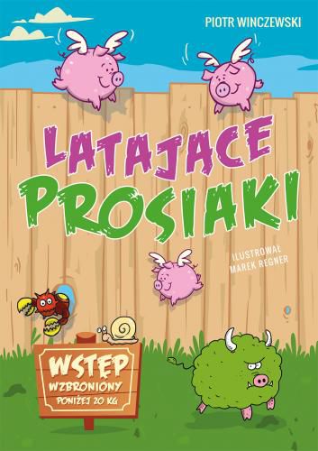 Oto grupa przyjaciół znajduje na opuszczonej działce stare przedmioty. Do kogo należały i kto je zakopał w tym miejscu? A może jest tu gdzieś ukryty prawdziwy skarb? Paulina, Aga i Karol postanawiają to sprawdzić i zakładają Tajną Grupę Poszukiwaczy. Najlepiej jednak, żeby młodsze rodzeństwo nie plątało im się pod nogami. Czy wymyślona naprędce historia o niebezpiecznych majślokach i szczypanach bojowniczych zdoła je skutecznie odstraszyć i raz na zawsze zniechęcić do wypraw w tajemnicze miejsca? Jak poradzić sobie z groźną bandą Puzona? I wreszcie kto okaże się prawdziwym bohaterem?Dobra zabawa i dreszczyk emocji gwarantowane! „Latające prosiaki” to świetna lektura nie tylko na lato!